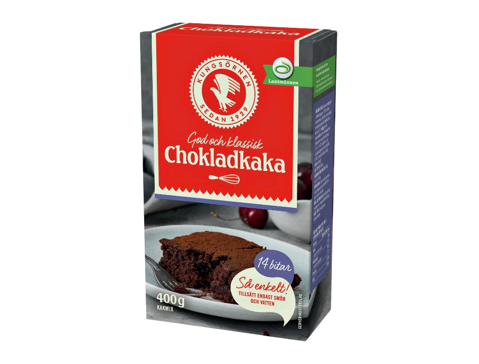 Kungsörnen Chokladkaka 400g Swedish chocolate cake baking mix with chocolate drops
