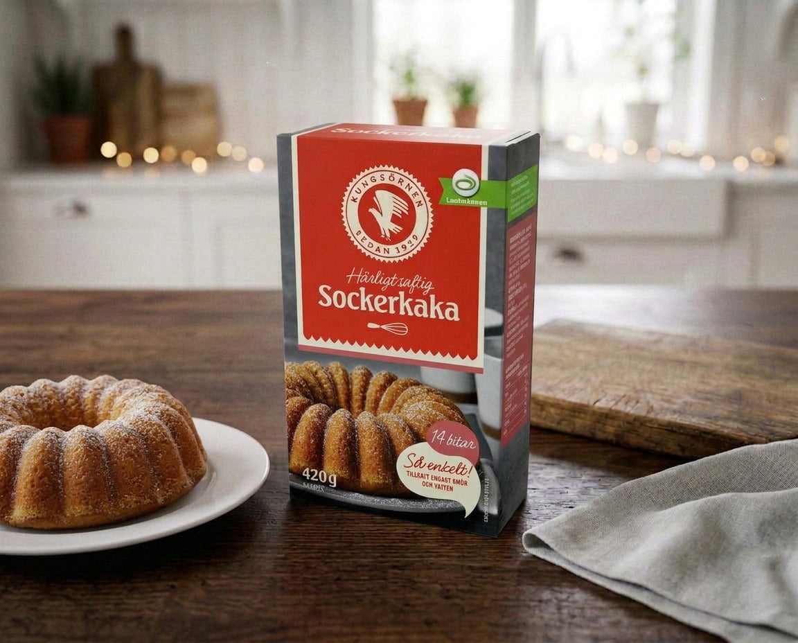 Kungsörnen Sockerkaka 420g Swedish soft sponge cake baking mix