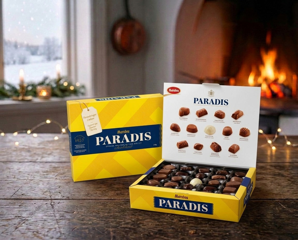 Marabou Paradis Chokladask 410g 14.5 oz classic Swedish Christmas milk chocolate box with 42 assorted pralines