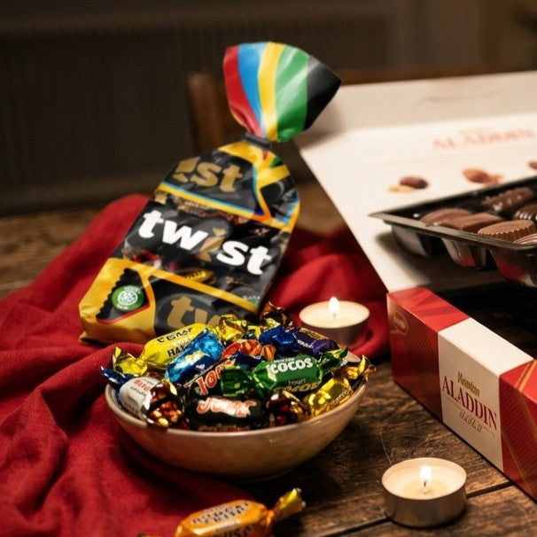 Marabou Twist 145g 5.1 oz assorted Swedish chocolate pralines toffee nougat marzipan and candy sharing bag