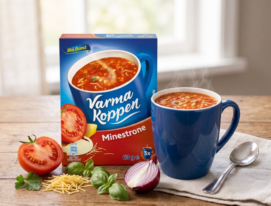 2 x Blå Band Varma Koppen Minestrone Soup Mix 63g (2.22 oz) – Authentic Swedish Instant Minestrone Soup (3 Servings)