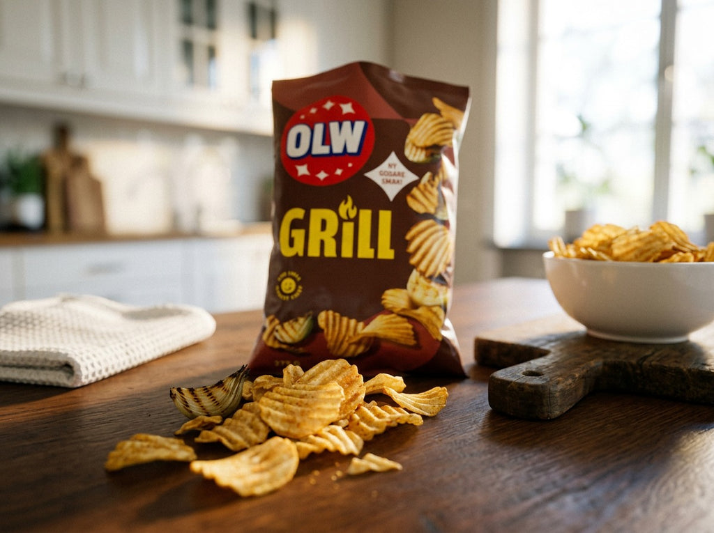 OLW Grillchips 275g – Swedish Grill-Flavoured Potato Chips, 9.7 oz