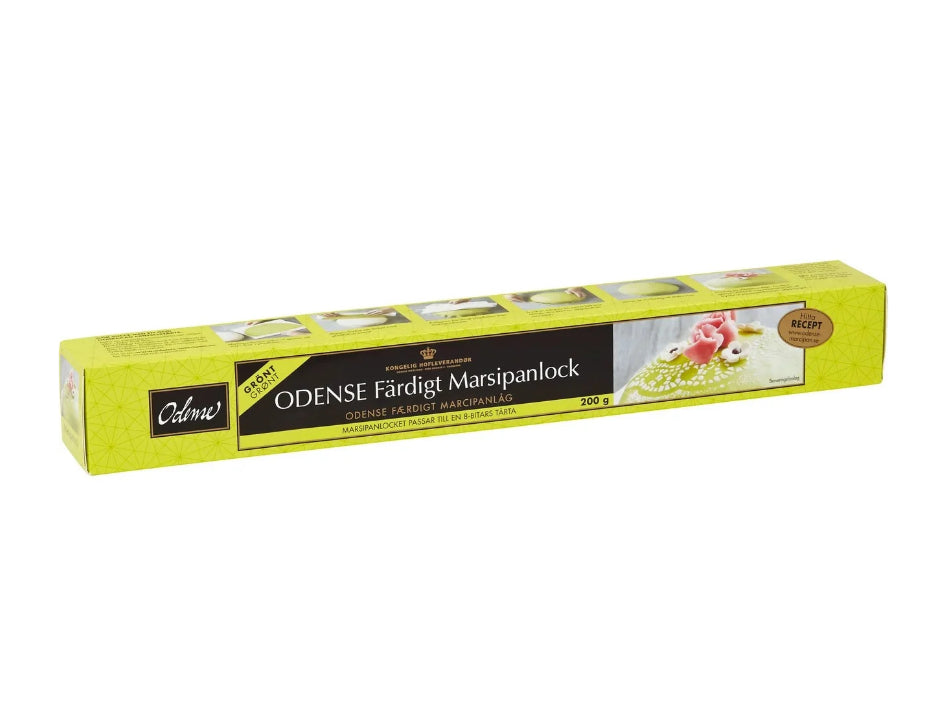 Odense Marsipanlock Grönt 200g green ready-rolled marzipan cake cover for Swedish Princess Cake