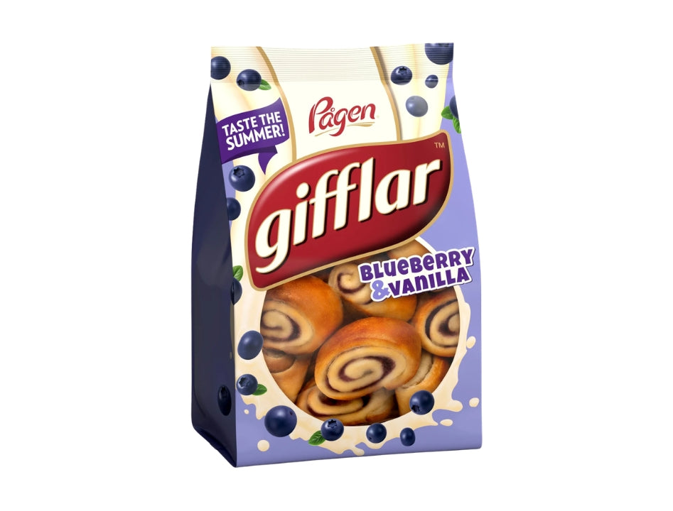 Pågen Gifflar Blueberry & Vanilla 260g – Swedish Mini Blueberry & Vanilla Sweet Rolls
