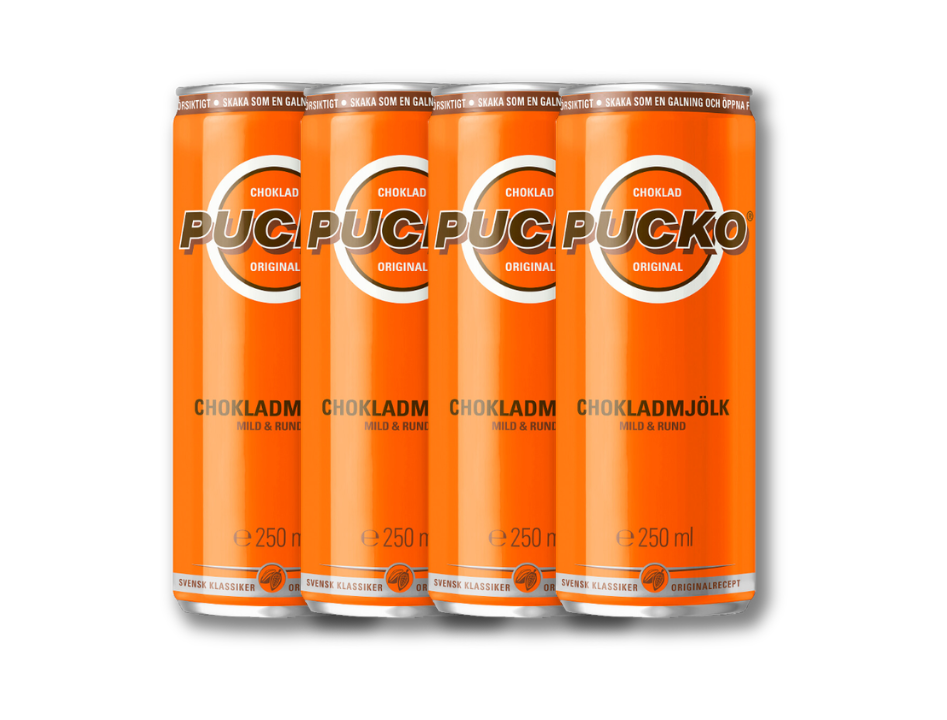 Pucko Original Chocolate Milk Drink 4 x 250ml – Authentic Swedish Chocolate Milk
