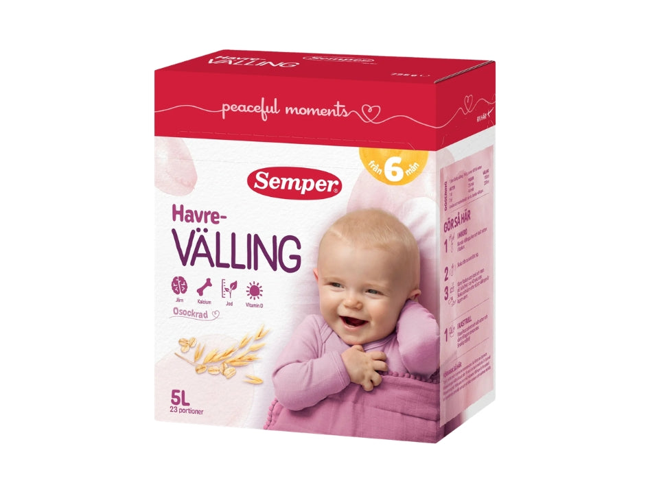 Semper Havrevälling Mild 725g – Swedish mild oat cereal drink for babies from 6 months
