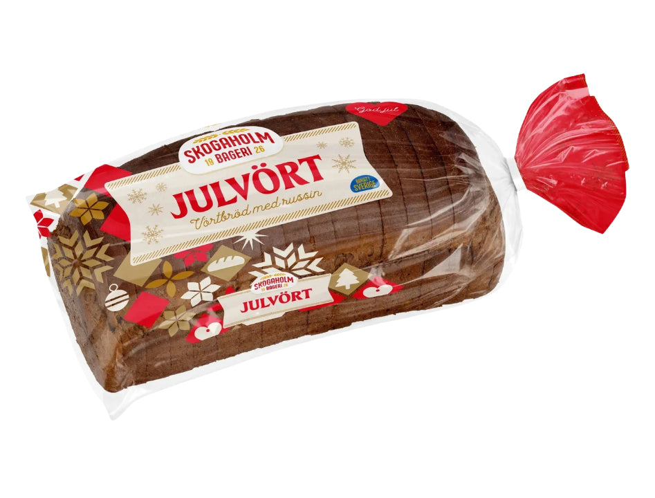 Skogaholms Julvört Skivad 600g Swedish sliced Christmas wort bread with raisins cinnamon bitter orange cloves and ginger