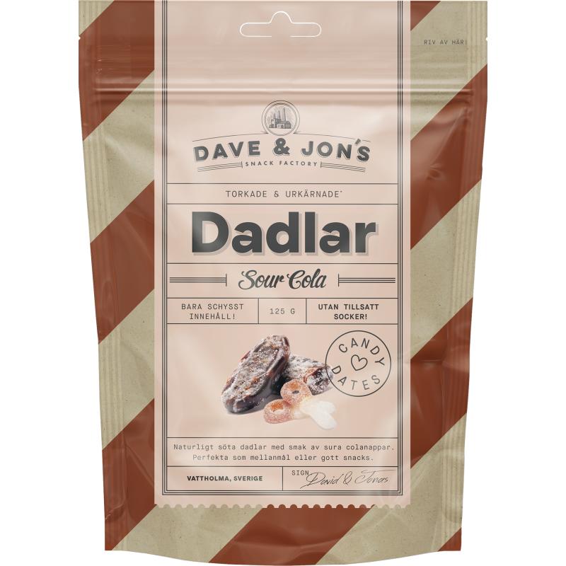 5 Pack Dave and Jons Dadlar Sour Cola - Date-Infused Sour Cola Candy (125g / 4.40oz)
