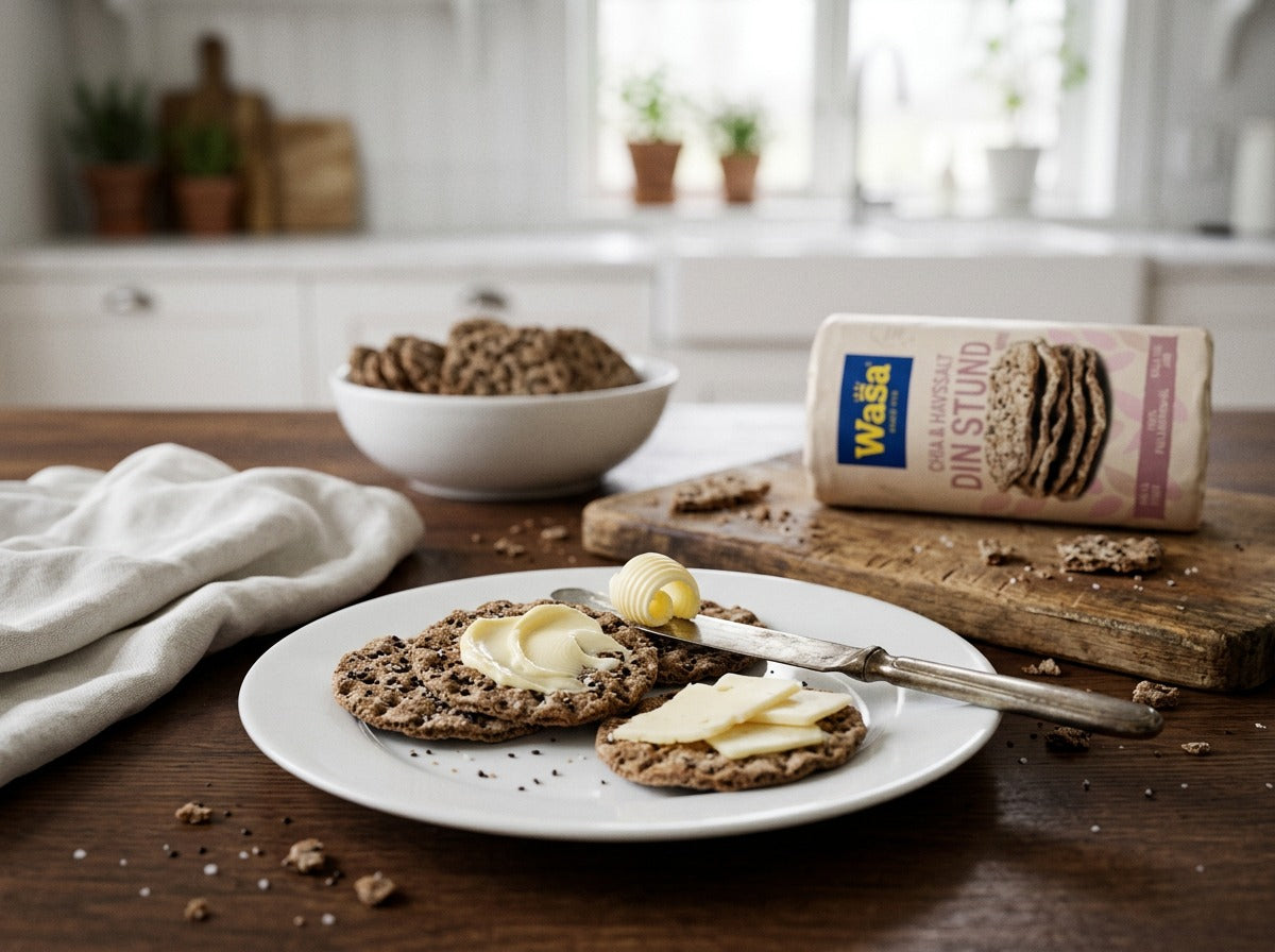 Wasa Din Stund Mini Chia & Havssalt 270g – Swedish Wholegrain Rye Crispbread with Chia Seeds and Sea Salt
