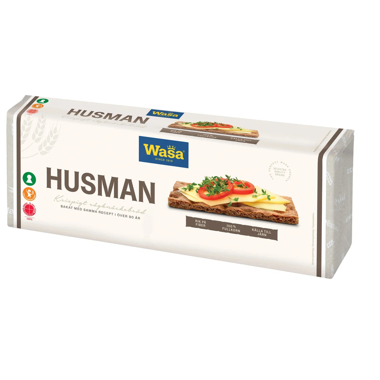 Wasa Husman 520g – Swedish whole grain rye crispbread, 100% whole grain, high in fiber, same recipe for over 90 years, included in the Kalles Kaviar Taste Box Small

