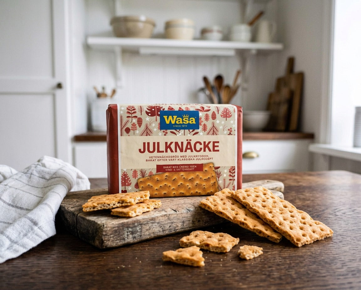 Wasa Julknäcke 300g Swedish Christmas wheat crispbread with fennel anise and coriander for julbord and Christmas ham