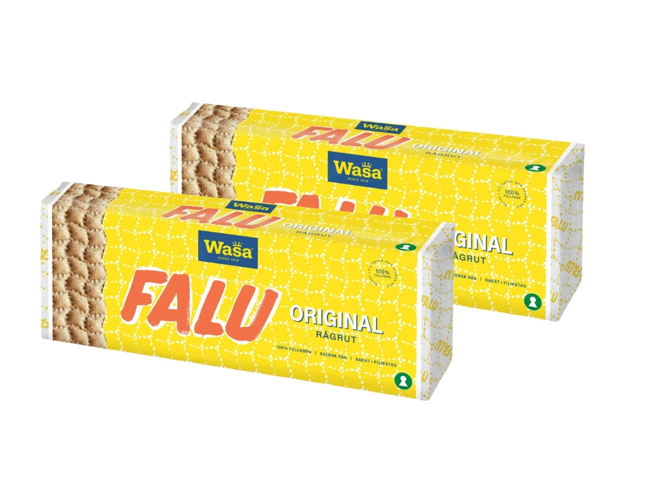 Wasa Knäckebröd Falu Råg-Rut 2 x 470g – Swedish Wholegrain Rye Crispbread Multipack
