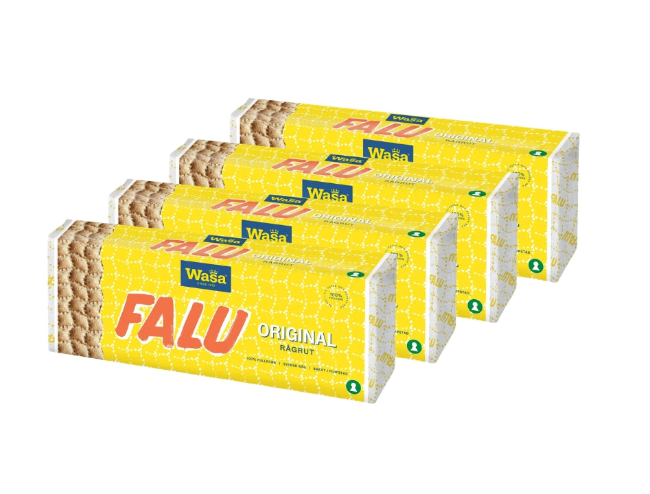 Wasa Knäckebröd Falu Råg-Rut 4 x 470g – Swedish Wholegrain Rye Crispbread Multipack
