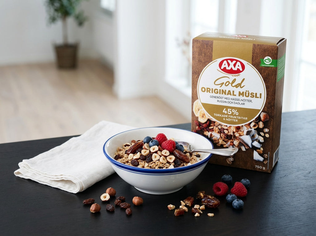 AXA Gold Original Müsli 750g served in a breakfast bowl