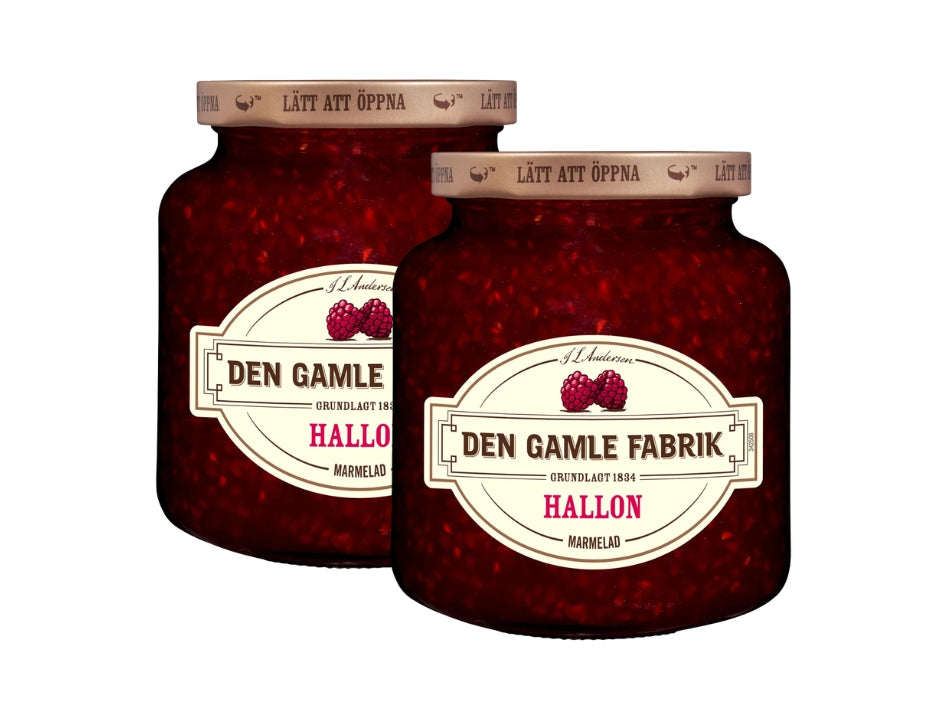 2 x Den Gamle Fabrik Raspberry Marmalade 380g (13.40 oz) – Authentic Danish Raspberry Preserve