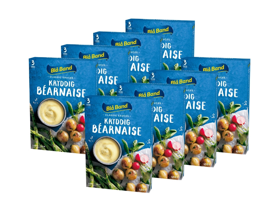 8 × Blå Band Spicy Béarnaise Sauce Mix 63g (2.22 oz) – Authentic Swedish Pepper Béarnaise (Makes 2.4L / 81 fl oz Total)
