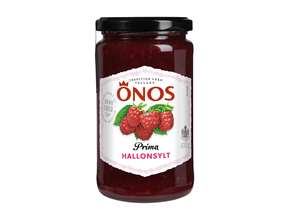 Önos Extra Prima Hallonsylt 410g Swedish raspberry jam with 45 percent raspberries