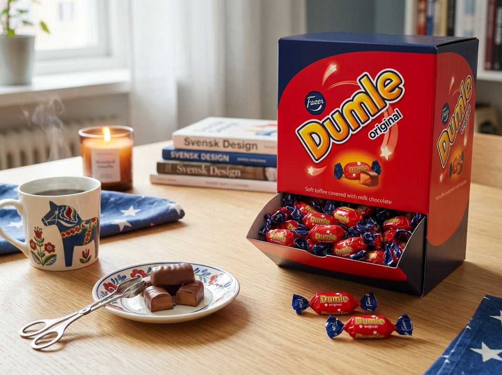 Fazer Dumle Original Chocolate Toffee 3kg (105.82 oz) – Includes Original Commercial Box – Finnish Milk Chocolate & Soft Caramel Candy
