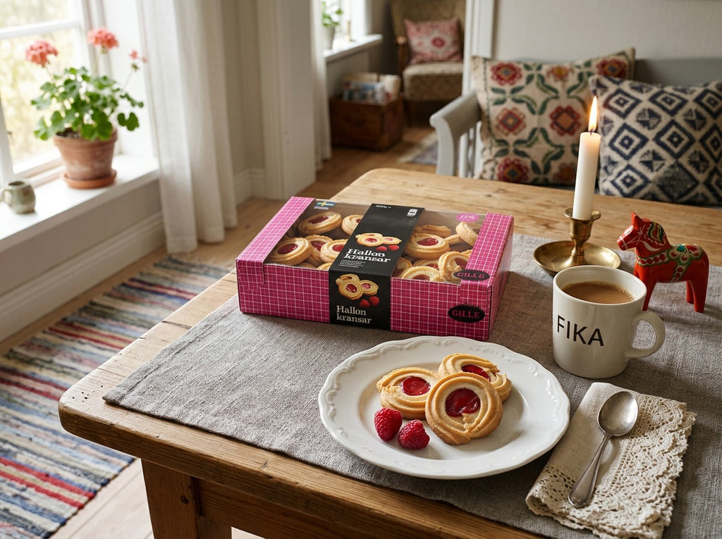 2 x Gille Hallonkransar Raspberry Rings 600g (21.16 oz) – Swedish Cookies with Raspberry Filling