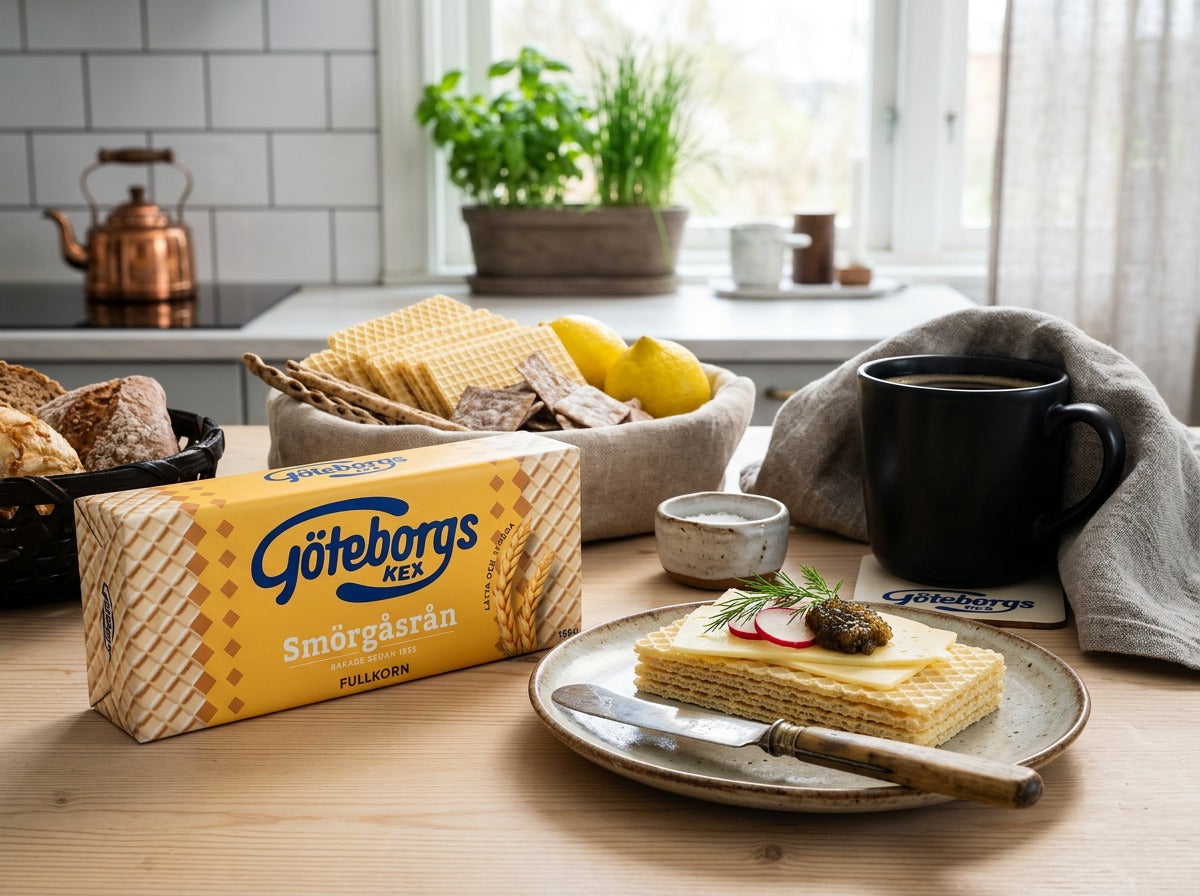 2 x Göteborgs Kex Smörgåsrån Fullkorn 155g (5.47 oz) – Swedish Whole Grain Crispy Sandwich Crackers
