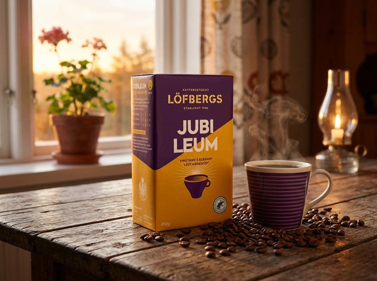 Löfbergs Jubileum Ground Coffee 3 × 450g (3 × 15.87 oz) – Authentic Swedish Medium-Dark Roast 100% Arabica Coffee