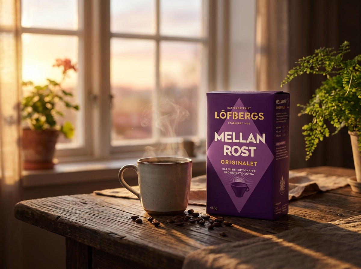 Löfbergs Bryggkaffe Mellanrost Original 3 × 450g (3 × 15.87 oz) – Authentic Swedish Medium Roast 100% Arabica Ground Coffee
