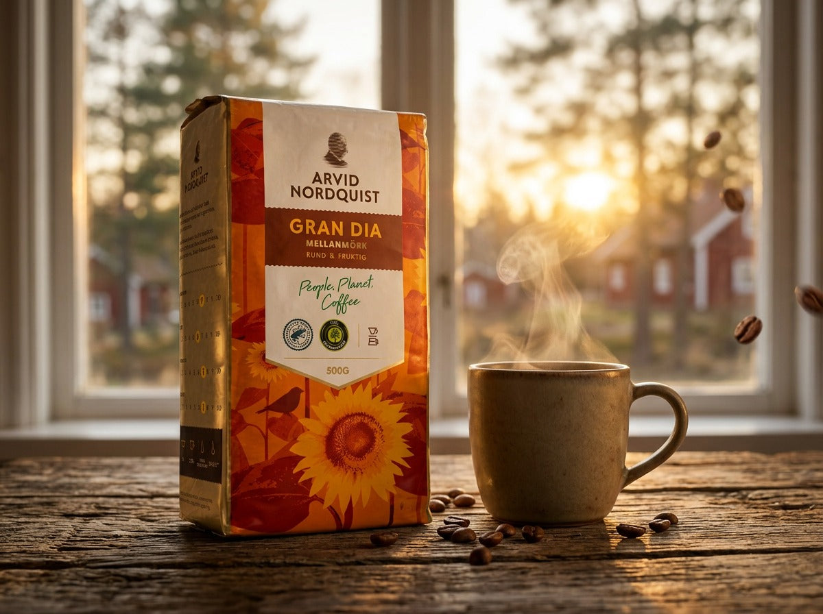 Arvid Nordquist Classic Gran Dia Ground Coffee 4 × 500g (4 × 17.64 oz) – Premium Swedish Medium-Dark Roast 100% Arabica Coffee