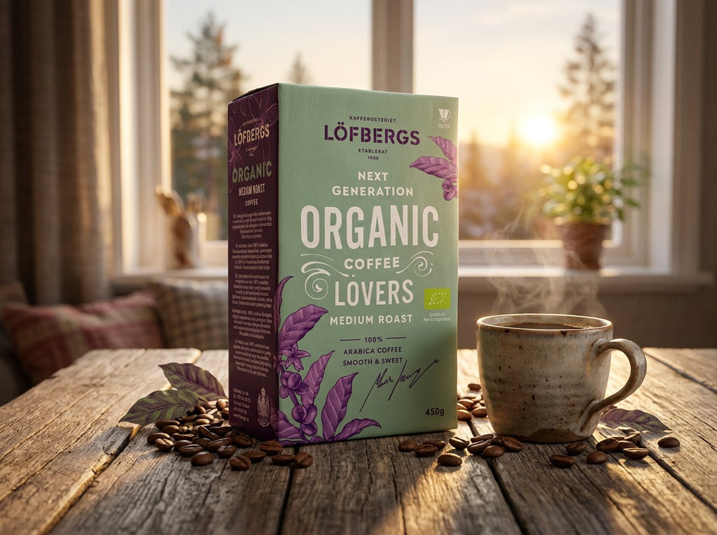 Löfbergs Organic Medium Roast Ground Coffee 3 × 450g (3 × 15.87 oz) – Premium Swedish Organic Medium Roast 100% Arabica Coffee