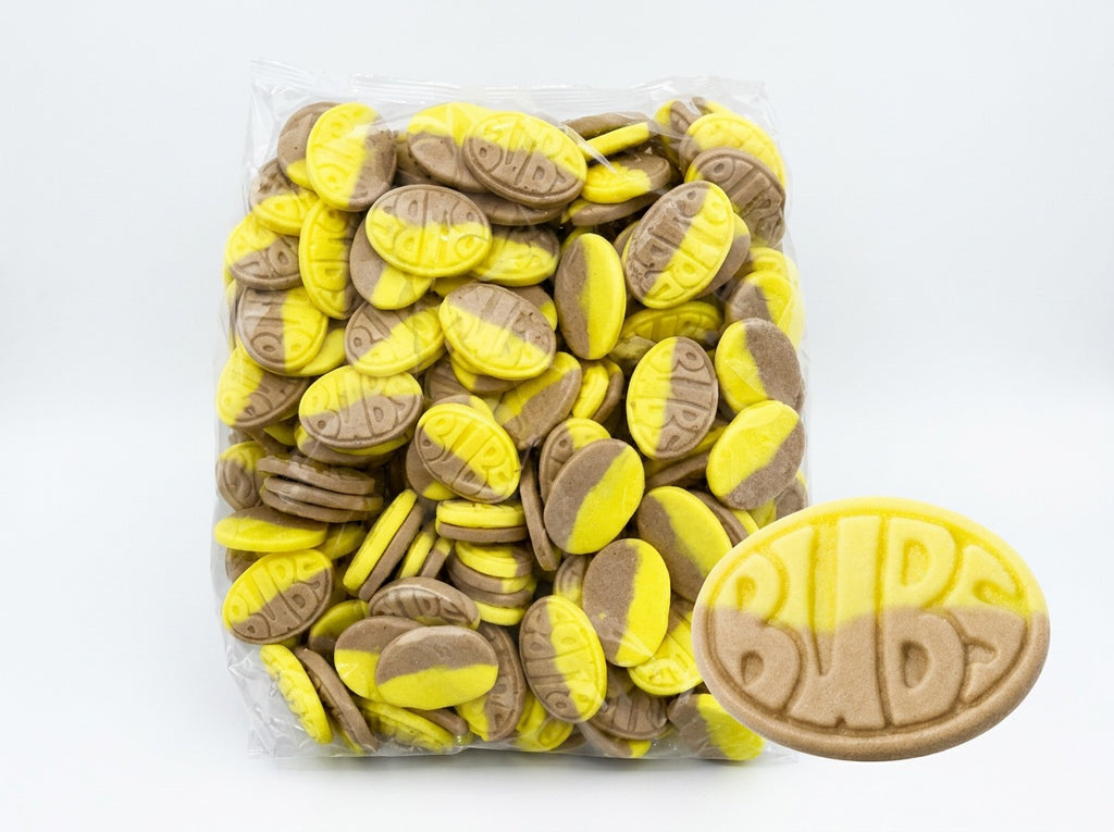 BUBS Banana Toffee OVALS Candy 2.8kg (98.77 oz) – Authentic Swedish Vegan Soft & Chewy Candy Bulk Box