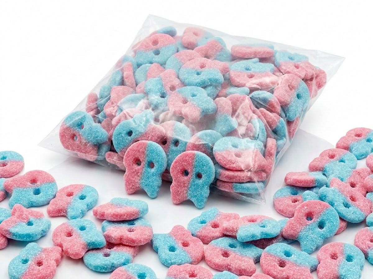 BUBS Dizzy SKALLE Bubblegum Candy 2.6kg (91.71 oz) – Authentic Swedish Vegan Soft & Chewy Skull Candy Bulk Box