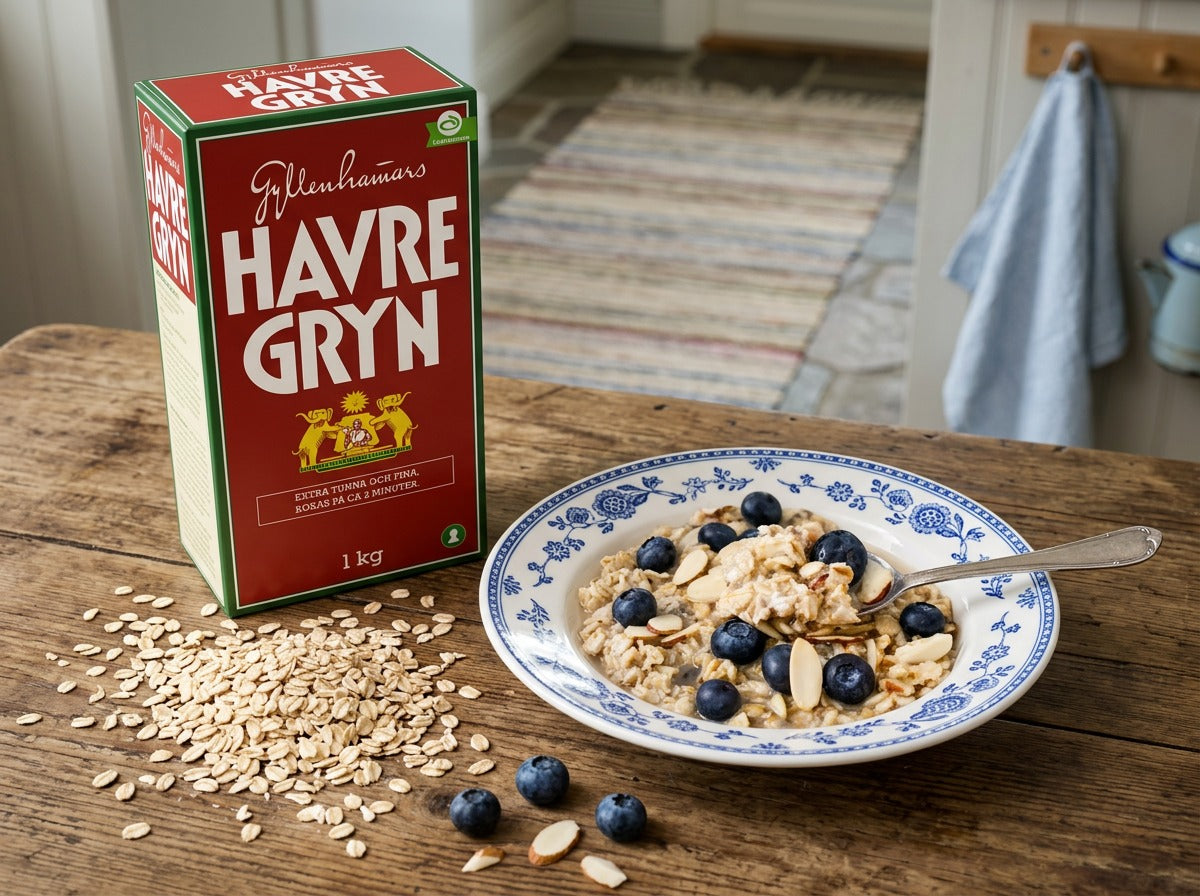 Gyllenhammars Havregryn 2 × 1kg (2 × 35.27 oz) – Authentic Swedish Whole Grain Rolled Oats