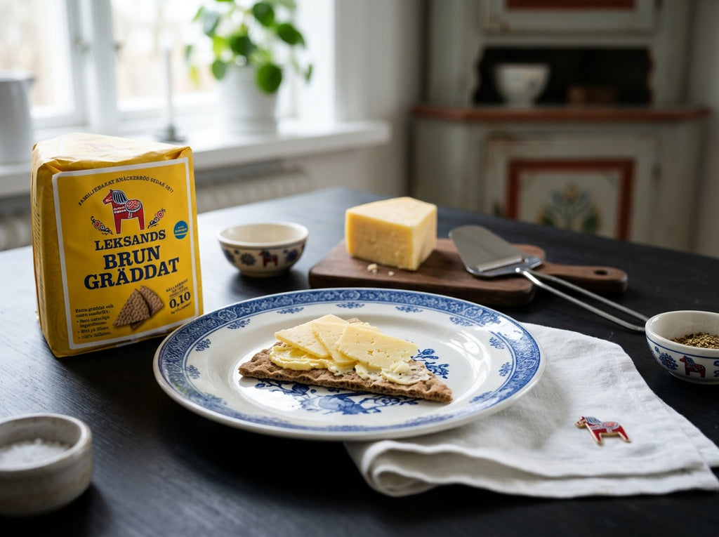 Leksands Brungräddat Knäckebröd Trekant 4 × 200g (4 × 7.05 oz) – Authentic Swedish Dark-Baked Triangle Rye Crispbread