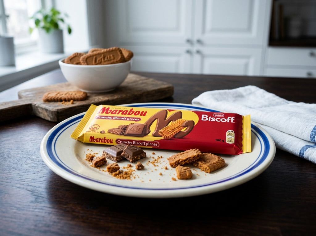 Marabou Chokladkaka Biscoff 5 × 160g (5 × 5.64 oz) – Authentic Swedish Milk Chocolate with Lotus Biscoff Biscuits