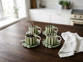 Olsson & Jensen Monica Cup & Saucer Set – Green – 4 Cups & 4 Saucers – Hand-Painted Stoneware (Kopia)