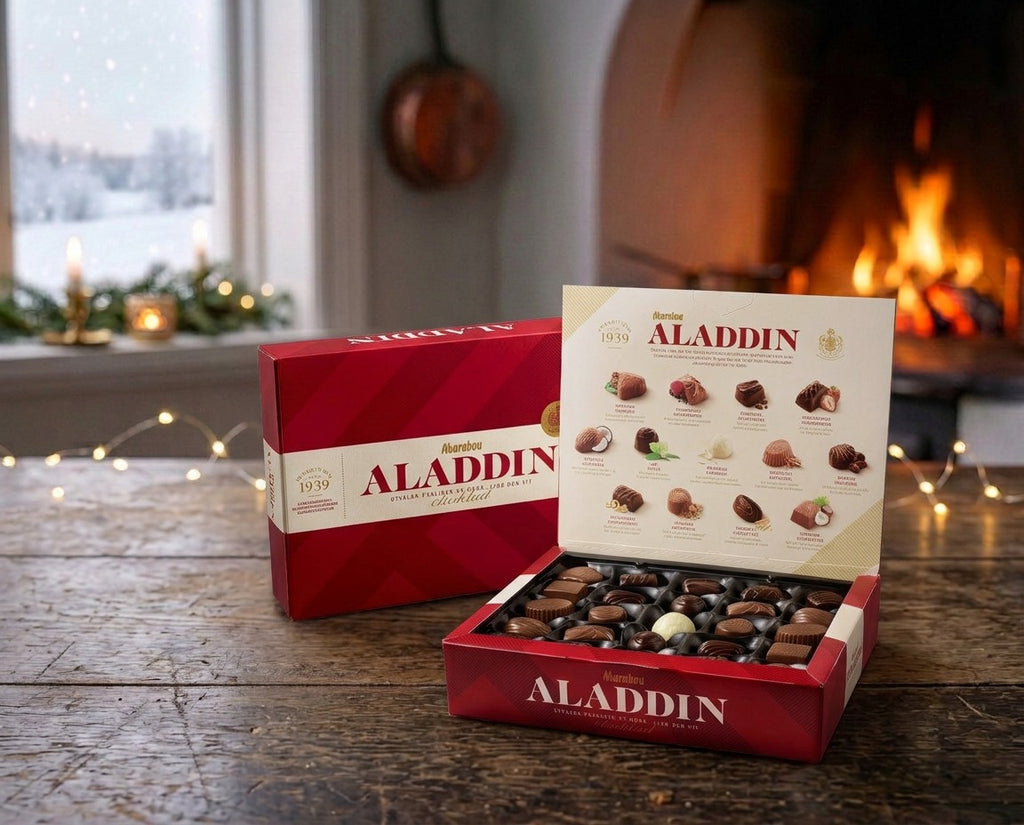 4 x Marabou Aladdin Chokladask 410g / 14.5 oz – Classic Swedish Chocolate Praline Box